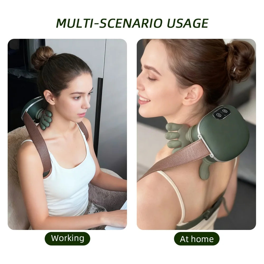 PulseRelief™ – Heated 4D Finger-Pressure Neck & Shoulder Massager
