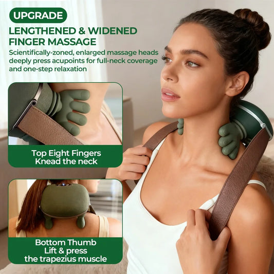 PulseRelief™ – Heated 4D Finger-Pressure Neck & Shoulder Massager